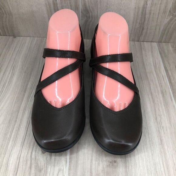 Aravon Mary Jane Shoes Womens 7.5 Abbey Z Strap Brown Leather Hook and Loop - Picture 6 of 11